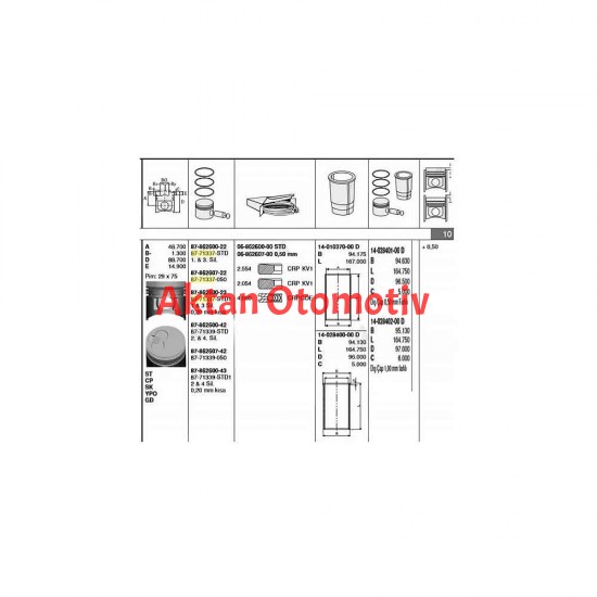 SEGMAN STAREX 02-08 / BONGO K-2500 / KMY 05-12 / PREGIO 05= STD