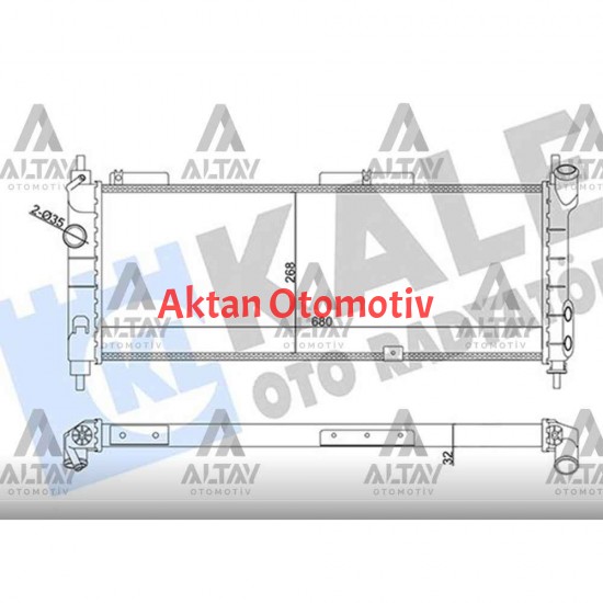 RADYATÖR SU COMBO B 94-01 / CORSA B 93-00 / TIGRA A 94-00 / 1.2-1.4-1.6 M-T KLİMALI MEKANİK