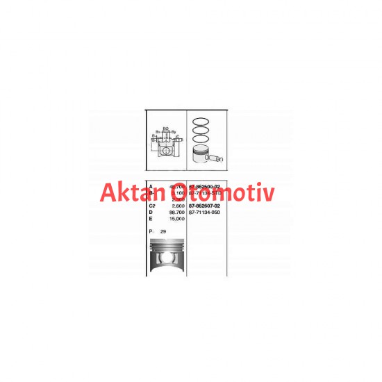 PİSTON SEGMANLI STAREX KAMYONET / LİBERO / H-100 KAMYONET 01-04 TURBO / D4BF STD