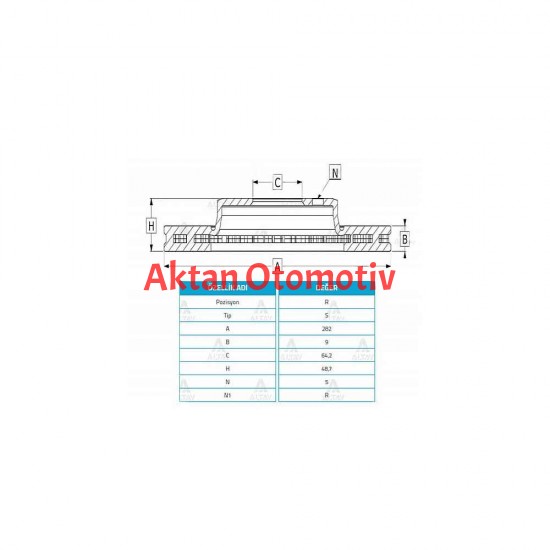 FREN DİSKİ ACCORD 09-15 / ARKA DÜZ 282-5