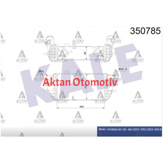 TURBO RADYATÖRÜ (INTERCOOLER) ACCENT 14-18 BLUE / I-20 15-18 / I-30 RIO CEED 15-17 DİZEL