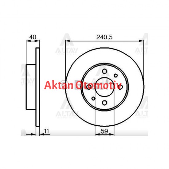 FREN DİSKİ TEMPRA-TIPO  90-96 / DOĞAN SLX 00= / ÖN DÜZ 240.5-4