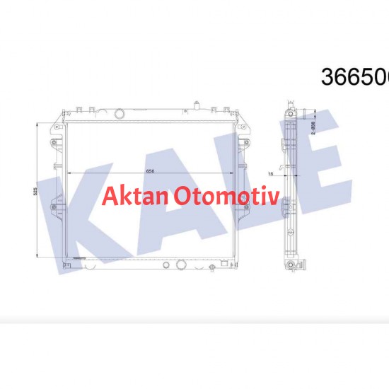 RADYATÖR SU HILUX 06-11 525x648x16 M-T BRAZING