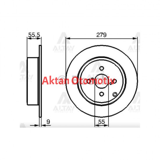 FREN DİSKİ COROLLA 03-07 / COROLLA-VERSO 04-07 / 1.4 D4D DİZEL ARKA DÜZ 279-4