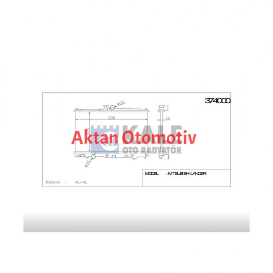 RADYATÖR SU LANCER 03-08 1.6 A-T BRAZING