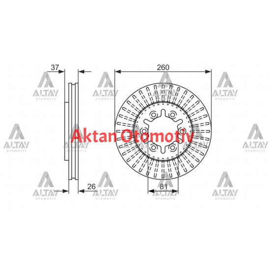 FREN DİSKİ PICKUP  98-06 D-22 4x2 / ÖN HAVALI 260-6