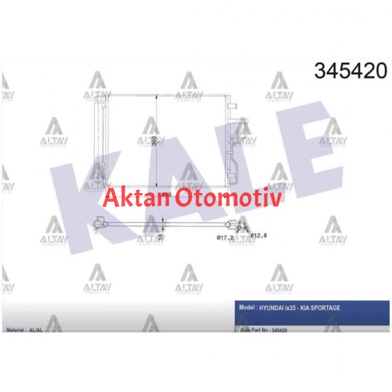 RADYATÖR KLİMA IX-35 10-15 / SPORTAGE 11-15 2.0 DİZEL