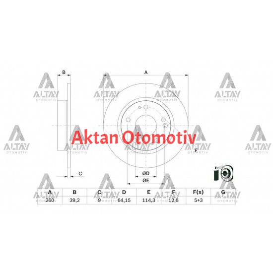 FREN DISKI CIVIC 16-21 FC5 / CIVIC 22= ARKA DÜZ 1.6 I-VTEC 125 HP / 1.5 TURBO 182 HP 260-5 KAPLAMALI  (SET)