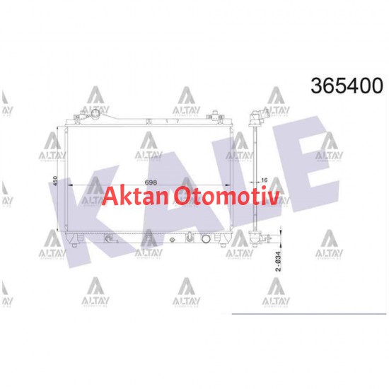 RADYATÖR SU GOLF4 / BORA / A3 / LEON / OCTAVIA 97-04 AKL-BFQ-BCB-AGN-AGR-AHF-ALH 1.6-1.8-1.9 TDI BRAZING