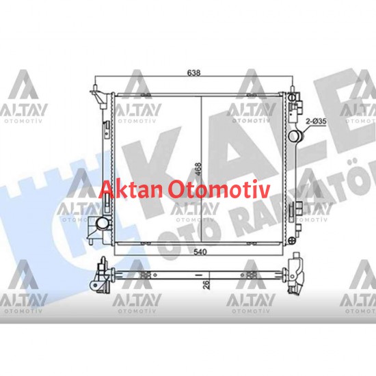 RADYATÖR SU X-TRAIL 14= 1.6 DCİ / 1.6 DIG-T 26mm BRAZING