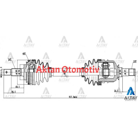 AKS KOMPLE ÖN COROLLA    88-02 / AE92 / AE101 / AE111 UZUN SAĞ ABSLİ 48 DİŞ