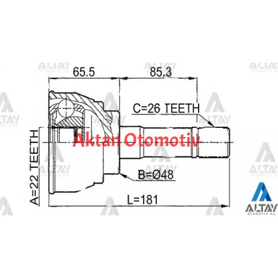 AKS KAFASI DIŞ VITARA    88-05 / 26X48X22