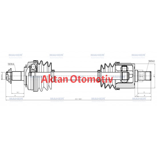 AKS KOMPLE ÖN JAZZ 02-08 / SOL M-T 1.4 612.5mm