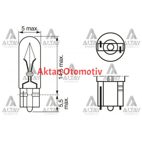AMPÜL ECO 12V 1.2W GÖSTERGE AMPÜLÜ DİPSİZ T5