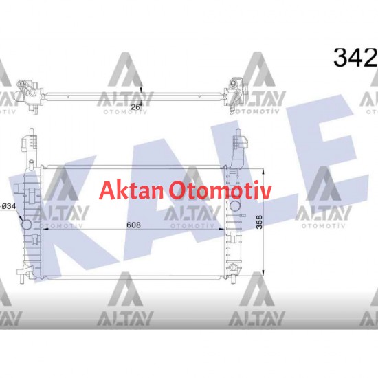 RADYATÖR SU MERIVA A 03= 1.6-1.8-1.4-1.6 (MT) BRAZING