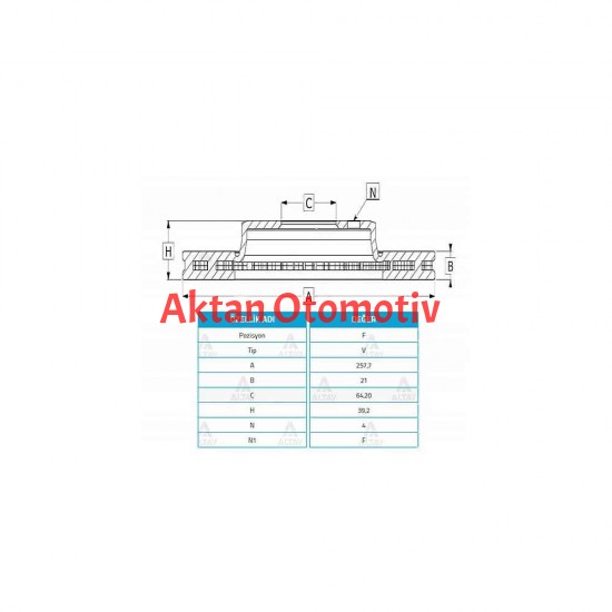 FREN DİSKİ JAZZ 09-12 / CITY 09-12 / ÖN HAVALI 258-4