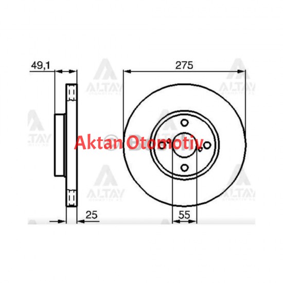 FREN DİSKİ COROLLA 03-07 / COROLLA VERSO / 1.4-2.0D4D ÖN HAVALI 275-4