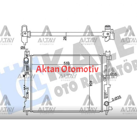 RADYATÖR SU DOKKER / LODGY / LOGAN II / LOGAN MCV II / SANDERO II / DUSTER 17= 1.5 DCI