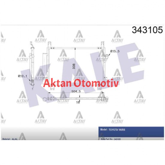 RADYATÖR KLİMA YARIS 06-12 DİZEL D4D