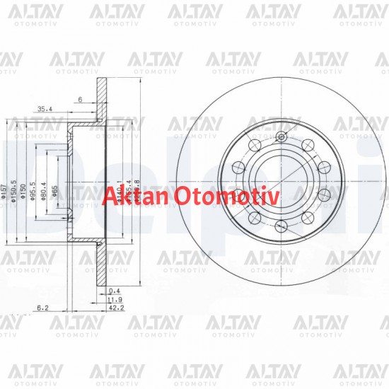 FREN DISKI CADDY / GOLF5 / GOLF6 / JETTA / A3 / LEON 04-13 / ARKA 260mm (SET)