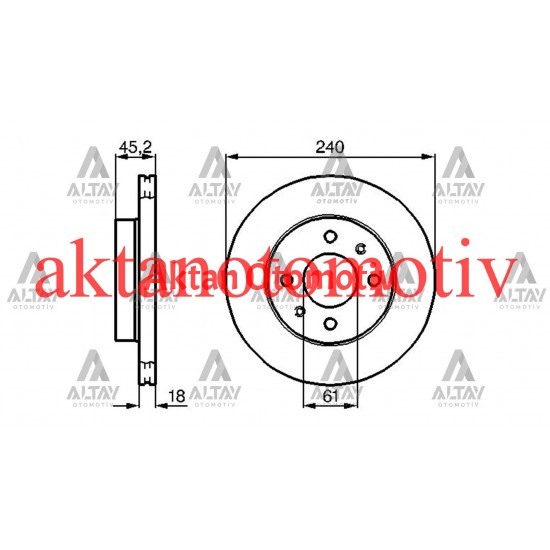 FREN DİSKİ SUNNY  90-96 / PULSAR 15-17 / ÖN HAVALI 240-4