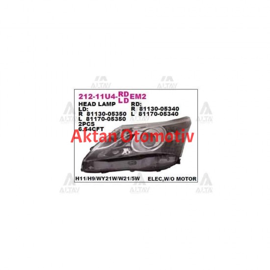 FAR AVENSIS 12-15 ELEKTRİKLİ LEDLİ SAĞ