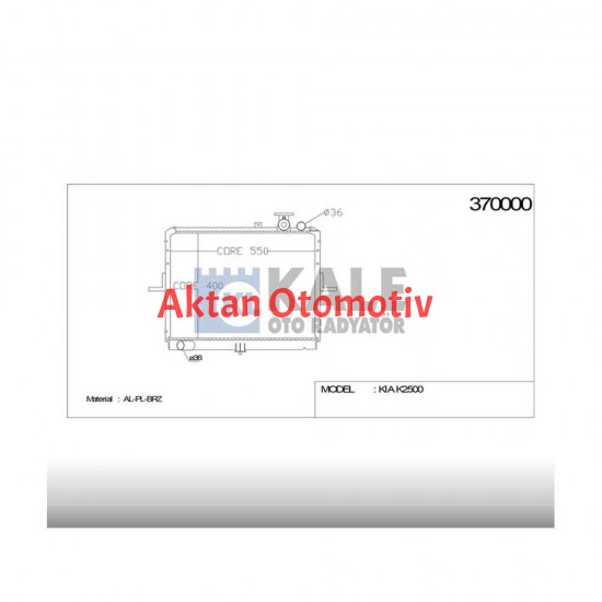 RADYATÖR SU BONGO  97-04 / K-2700 04= 26mm M-T BRAZING