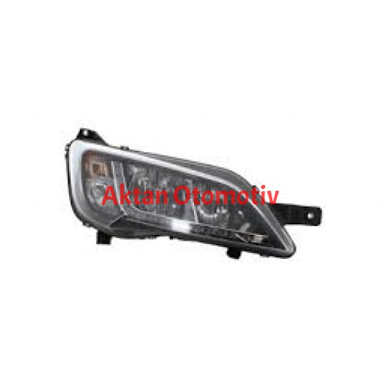 FAR DUCATO MAXI / BOXER / JUMPER 14= LED FAR SAĞ BALLAST MOTORLU SİYAH ÇERÇEVE