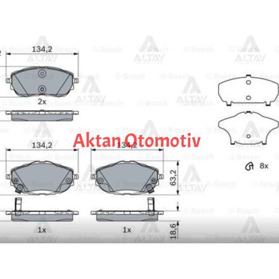 FREN BALATA COROLLA 13-15 / AURIS 1315 / COROLLA 17-19 ÖN