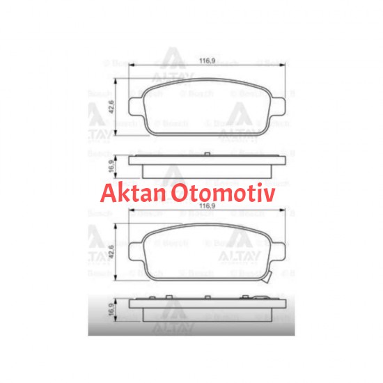 FREN BALATA CRUZE 09-12 / OPEL ASTRA J 09-13 / MOKKA 12-13 15-16 JANT) ARKA
