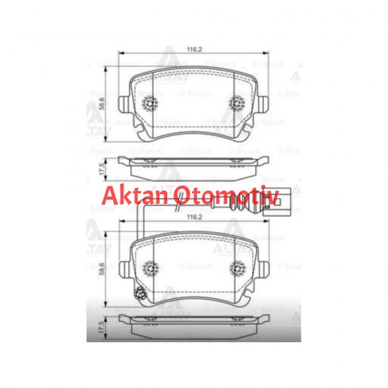 FREN BALATA TRANSPORTER T5 03= 16-17 ARKA FİŞLİ