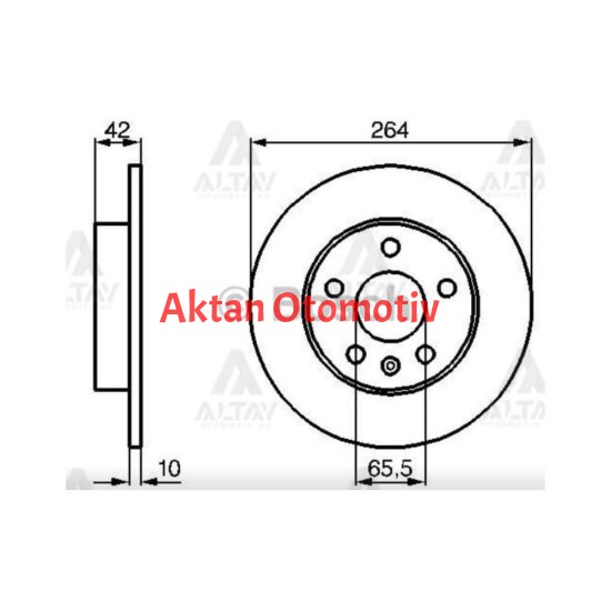 FREN DİSKİ ASTRA G  98-07 / ASTRA H 04-10 / MERIVA A 03-10 ARKA DÜZ 264-5