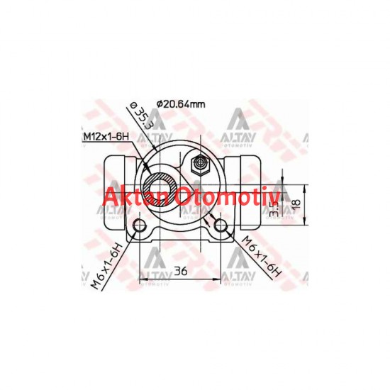 FREN SİLİNDİRİ 206 98-08 / C-ELYSEE 12= / 301 12= 1.6 HDI DÖKÜM 20,64mm ARKA SOL