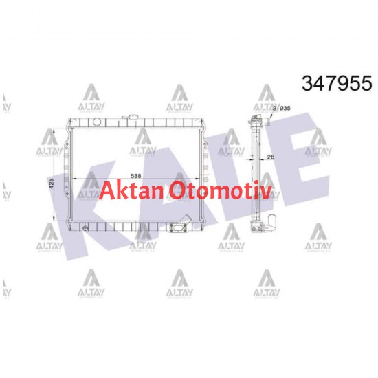 RADYATÖR SU L-200 86-96 26mm M-T BRAZING 4X4