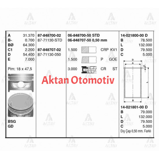 PİSTON SEGMANLI ACCENT  95-00 1.5 0.50
