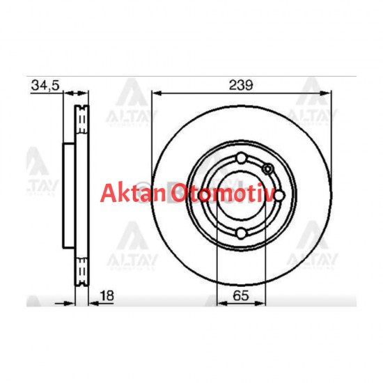 FREN DİSKİ POLO  94-02 / CORDOBA 95-02 / FABİA 95-01 / ÖN HAVALI 239-4