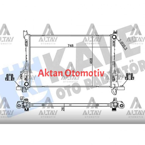 RADYATÖR SU TRAFIC III 14= / VIVARO 14= / 1.6 DCI M-T BRAZING
