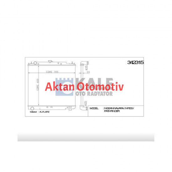 RADYATÖR SU PICKUP 06= NAVARA M-T BRAZING