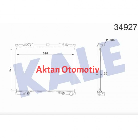 RADYATÖR SU SORENTO 03-06 26mm A-T BRAZING