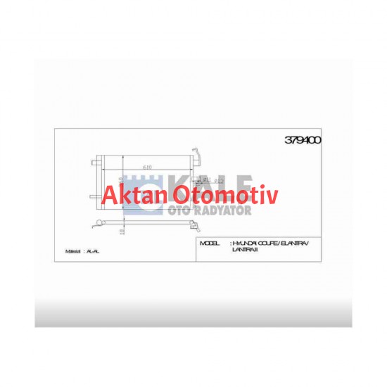RADYATÖR KLİMA ELANTRA 01-07 590x363x18