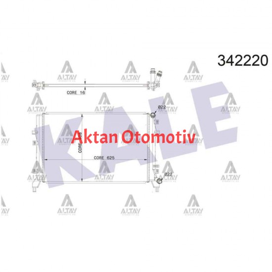 RADYATÖR SU GOLF5 / JETTA / PASSAT / A3 / LEON 04-13 CAXA-CBZB-CBZA 1.2 TSI-1.4 TSI BRAZING