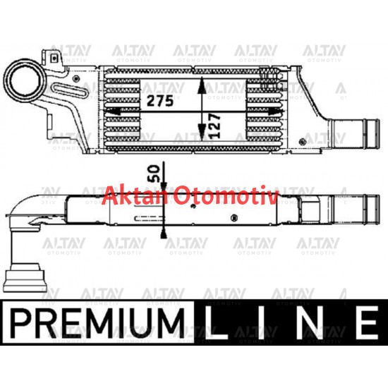 TURBO RADYATÖRÜ (INTERCOOLER) COMBO C / CORSA C / TIGRA B 04= Z13DTJ-Z13DT-Z17DTH-Y13DT-Z13DT