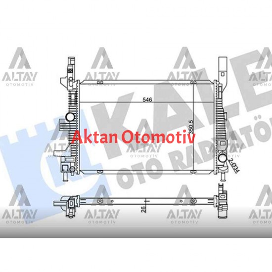 RADYATÖR SU FOCUS III 14= / C-MAX II 15= / TORUNEO - TRANSIT CONNECT 15= / KUGA II 16= 1.5 TDCI (AT) BRAZING