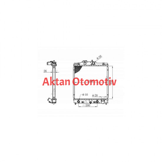 RADYATÖR SU CIVIC 92-00 16mm A-T BRAZING