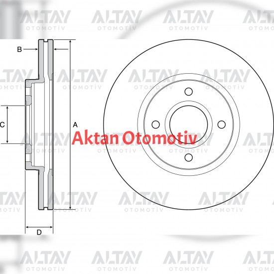 FREN DİSKİ COURIER 14= / B-MAX 12= / ÖN HAVALI 278-4 (SET)