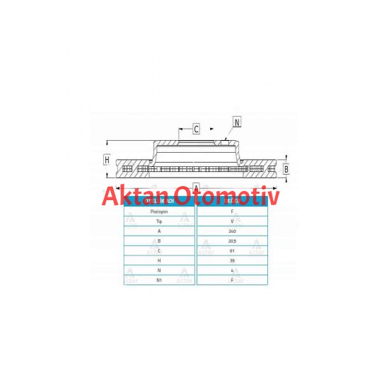 FREN DİSKİ JAZZ 02-08 / CITY 05-10 / ÖN HAVALI 240-4