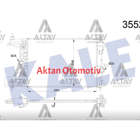 RADYATÖR SU ASTRA J / CRUZE A16XER-B16XER- AT-BRAZING