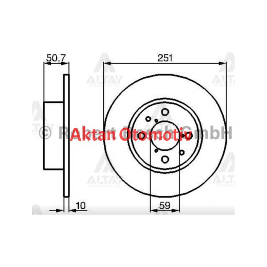 FREN DİSKİ LINEA 07= / BRAVO II 07= / STILO 01-10 / ARKA DÜZ 251-4