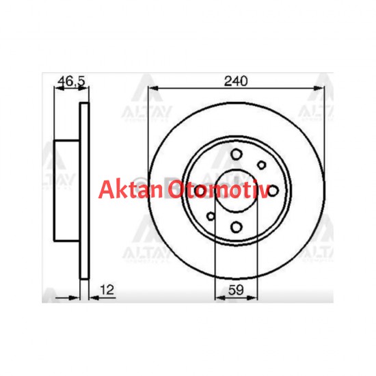 FREN DİSKİ UNO 70  94-00 ÖN DÜZ 240-4
