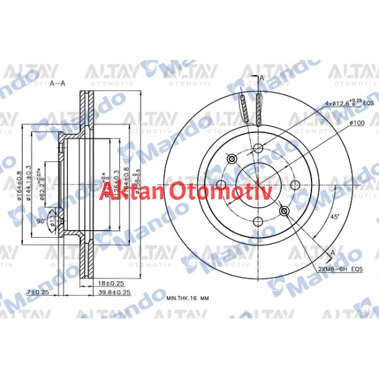 FREN DISKI I-20 09-15 1.2 / ÖN HAVALI 256-4 (ADET)